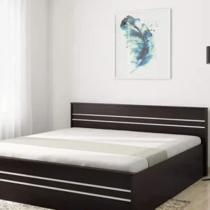 Wooden Bed (MDF) with Side Close Manual Storage