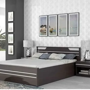 wooden bed (MDF) with side close manual storage