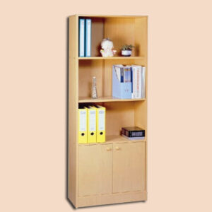 FILE CABINET WITH 2 SMALL DOOR AND OPEN SHELVES