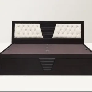 wooden bed (MDF) with headboard cushion